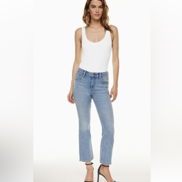 Denim Forum Aritzia The 90's Lexi Lo Rise Bootcut Ankle Denim Jeans Size 30 - Picture 2 of 13